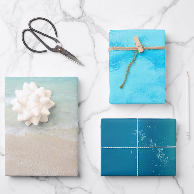 Ocean Water Beach Blue Sea  Wrapping Paper Sheets (Front)