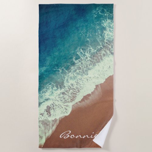 Ocean water beach sand summer seaside waves beach towel