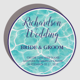 Ocean Water Bride & Groom Cruise Door Magnet