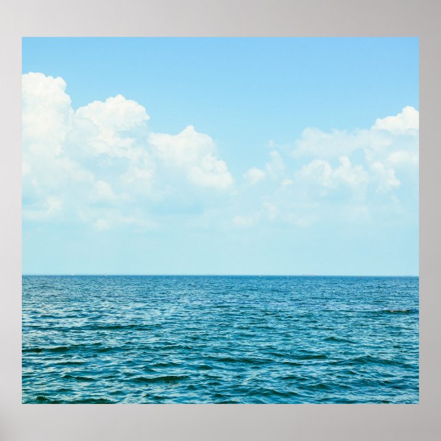 Ocean Water, Clear Blue Sky. Poster (Front)
