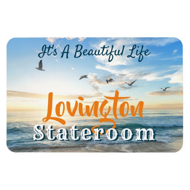 Ocean Water Scenic Photo Cruise Room Monogram Magnet (Horizontal)