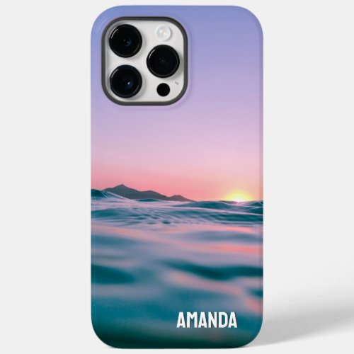 Ocean Water Sun Rise Island Relaxing Custom Name Case_Mate iPhone 14 Pro Max Case