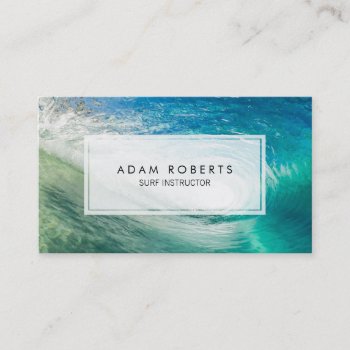 Ocean Water Surf Instructor Professional Business Card by whimsydesigns at Zazzle