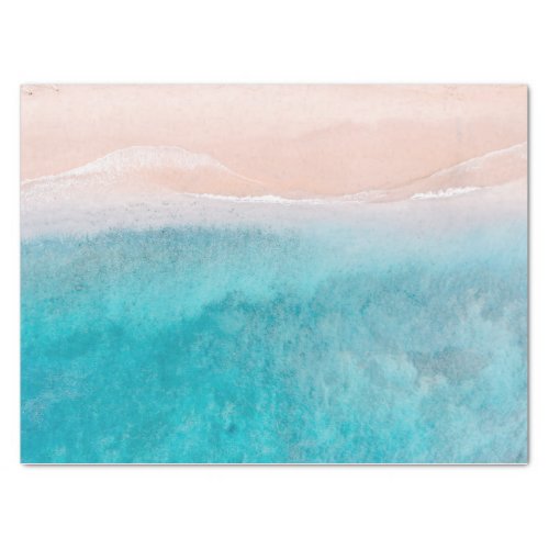 Ocean Watercolor Abstract 15x20 Decoupage Tissue Paper
