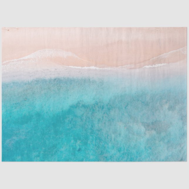 Ocean Watercolor Abstract Background Decoupage Tissue Paper (Front)