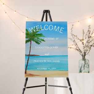 Ocean Watercolor Blue Sea Wedding Welcome Sign