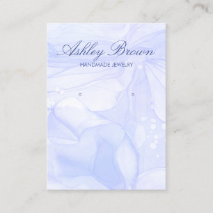 Ocean Watercolor Handmade Jewelry Earring Display Business Card
