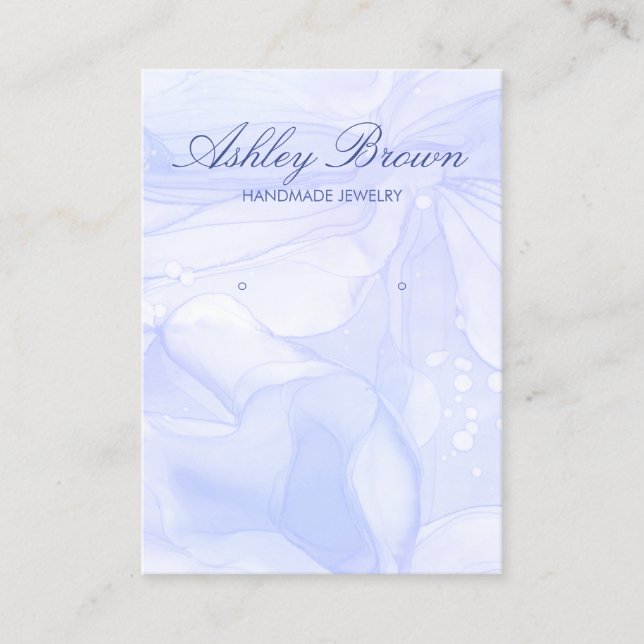 Ocean Watercolor Handmade Jewelry Earring Display Business Card (Front)