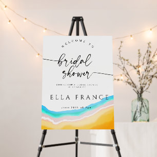 Ocean Watercolor Minimalist Bridal Shower Foam Board