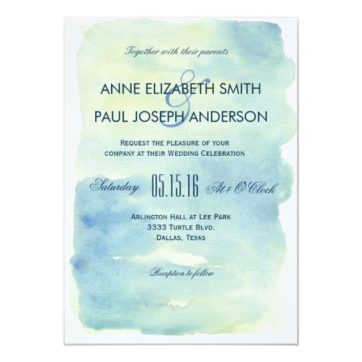 Ocean watercolor wedding invitation
