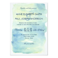 Ocean watercolor wedding invitation