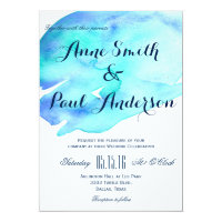 Ocean watercolor wedding invitation IV