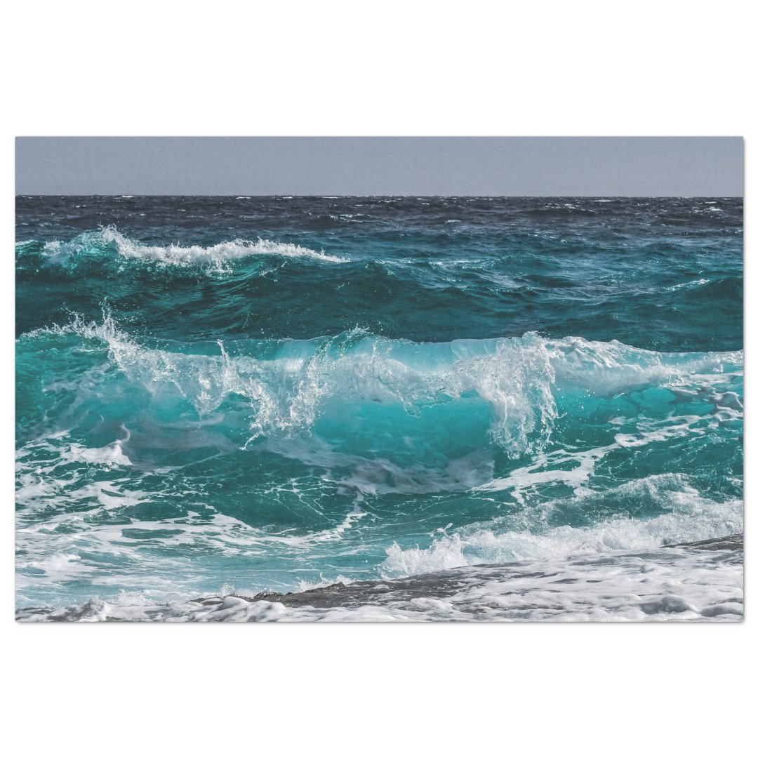Ocean Wave 20x30 Decoupage Tissue Paper Zazzle