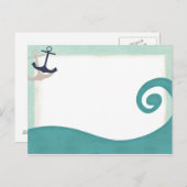 Ocean Wave Achors Nautical Post Card (Front/Back)