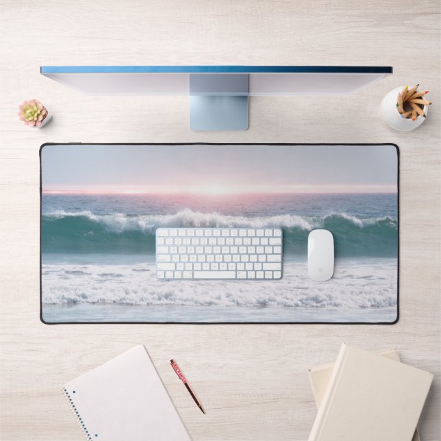 Ocean Wave and Sunset Art Desk Mat (Office 1)