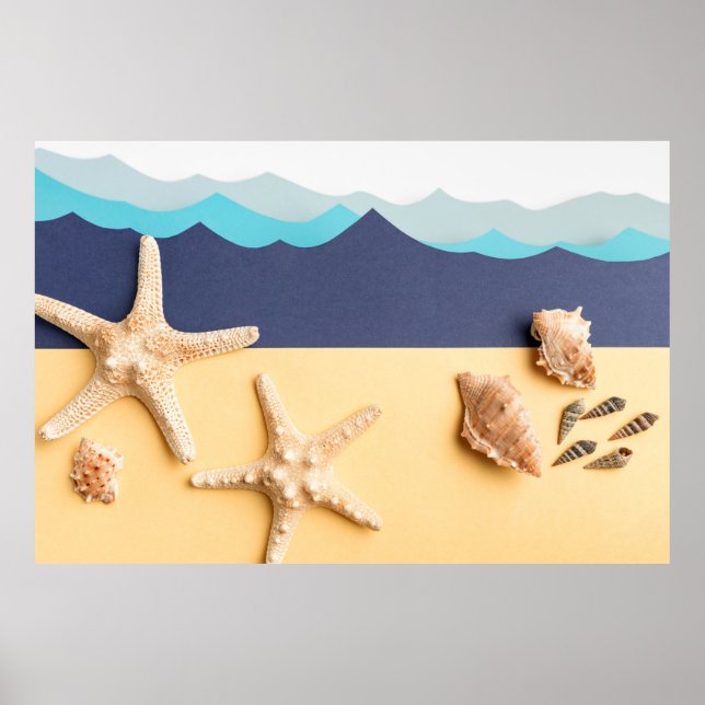 Ocean Wave Art Poster (Front)