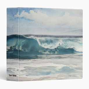 Ocean Wave Beach Art Personal Notebook 3 Ring Binder
