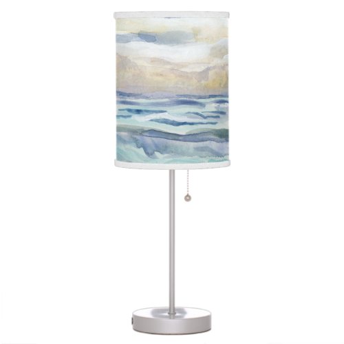 Ocean Wave Beach Coastal Watercolor Home Decor Table Lamp