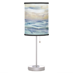 Ocean Wave Beach Coastal Watercolor Home Decor Table Lamp