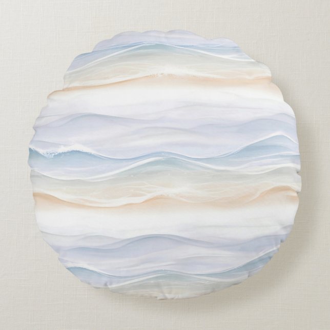 Ocean Wave Beach Design 365 Round Pillow (Front)