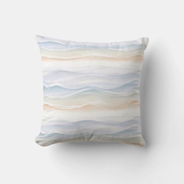 Ocean Wave Beach Design 365 Throw Pillow (Front)