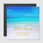  Ocean Wave Beach Gold Magnet Business Card  (Front/Back)