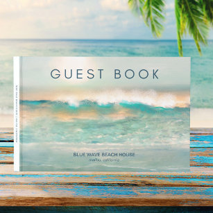 Beach Logo Vacation Home Guest Book 8x6