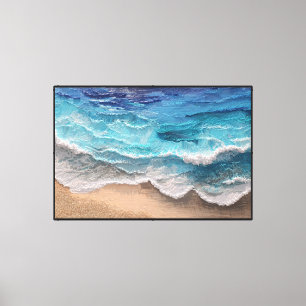 Ocean Wave Beach Painting – Abstract Wall Art