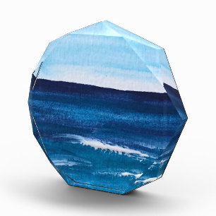 Ocean Wave Beach Surfing Sea Water Sport Acrylic A Acrylic Award