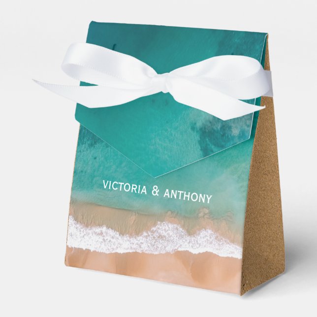 Ocean Wave, Beach Wedding Favor Boxes (Front Side)