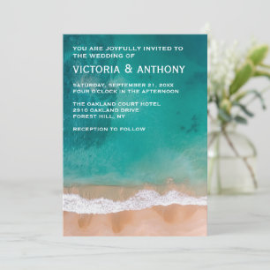 Ocean Wave, Beach Wedding Invitation