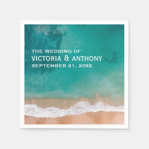 Ocean Wave Beach Wedding Napkins