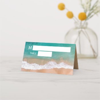 Ocean Wave  Beach Wedding Place Card by StampedyStamp at Zazzle