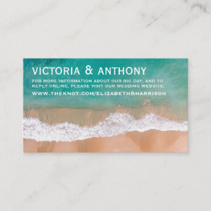 Ocean Wave, Beach Wedding Website Enclosure Card