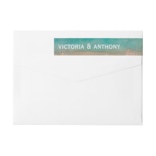 Ocean Wave, Beach Wedding Wrap Around Label