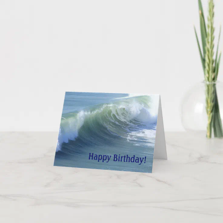 Ocean Wave Birthday Card for Sea Lovers | Zazzle