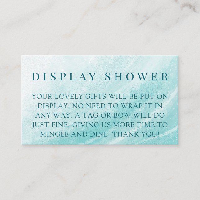 Ocean Wave Bridal Shower Enclosure Card (Front)