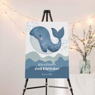 Ocean Wave Bubble Whale Kids Birthday  Foam Board