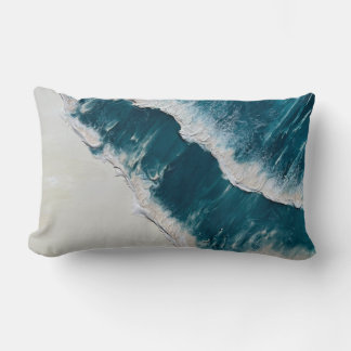 Ocean Wave coastal Art Throw Pillow