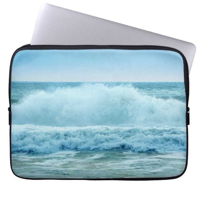 Ocean Wave Crashing Laptop Sleeve (Front)