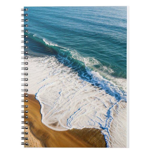 Ocean Wave Crashing on Beach Notebook (Front)