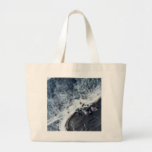 ocean wave crystal art tote bag coastal beach bag