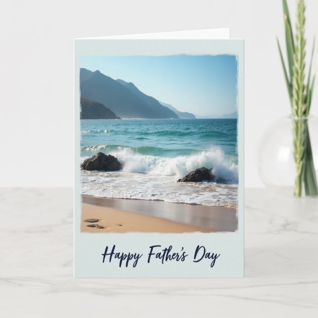 Ocean Wave Fathers Day Image Card (Front)