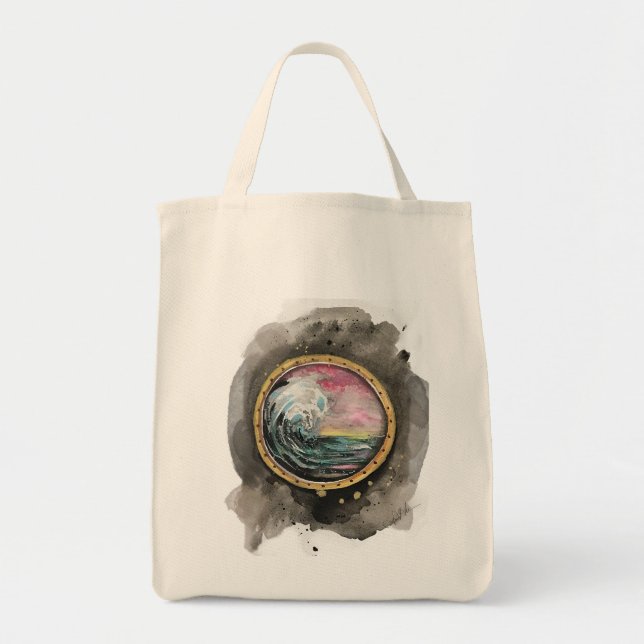 Ocean wave grocery tote (Front)