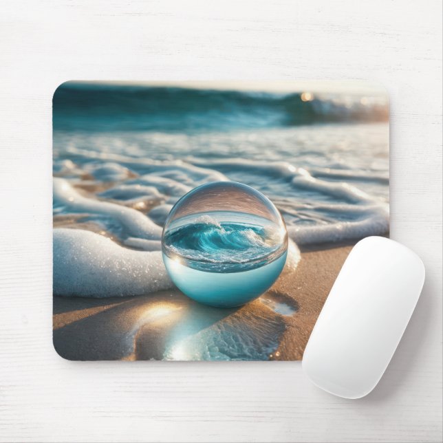 Ocean Wave In a Lens Ball Mouse Pad (With Mouse)