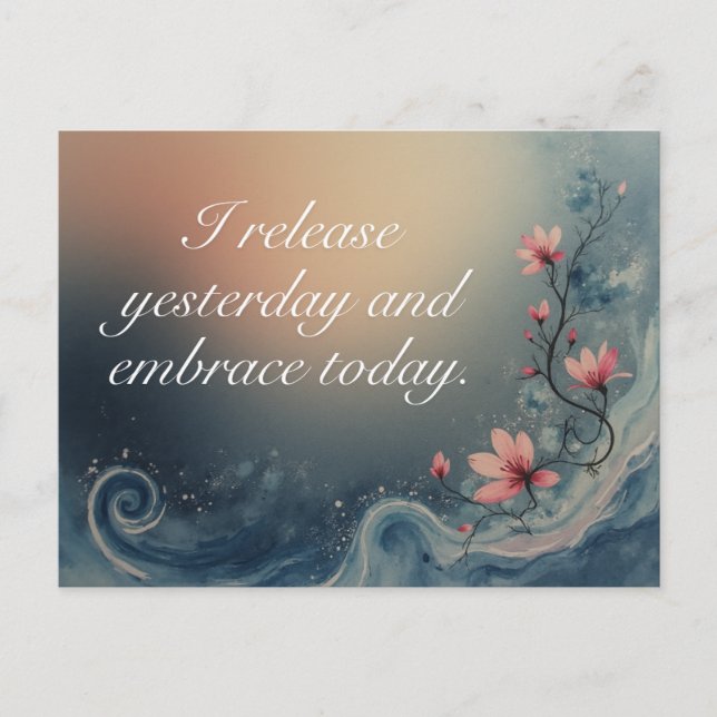 Ocean Wave Inspirational Calming Message Postcard (Front)