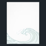 Ocean Wave letterhead<br><div class="desc">Our ocean wave letterhead is perfect for invitations, wedding programs, save the date announcements, thank you notes, and more! Also available on smaller size stationery shown below.</div>