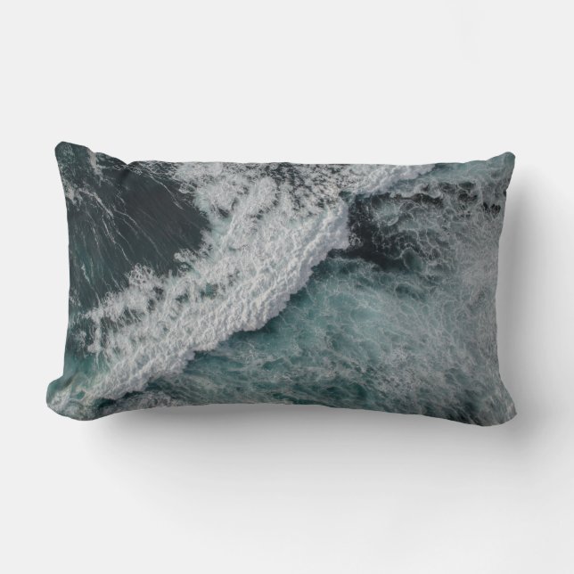 Ocean wave lumbar pillow (Front)