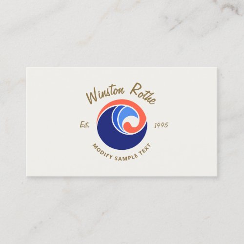 Ocean Wave Nautical Logo Business Card