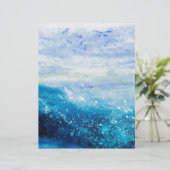 Ocean wave painting, sea foam (Standing Front)